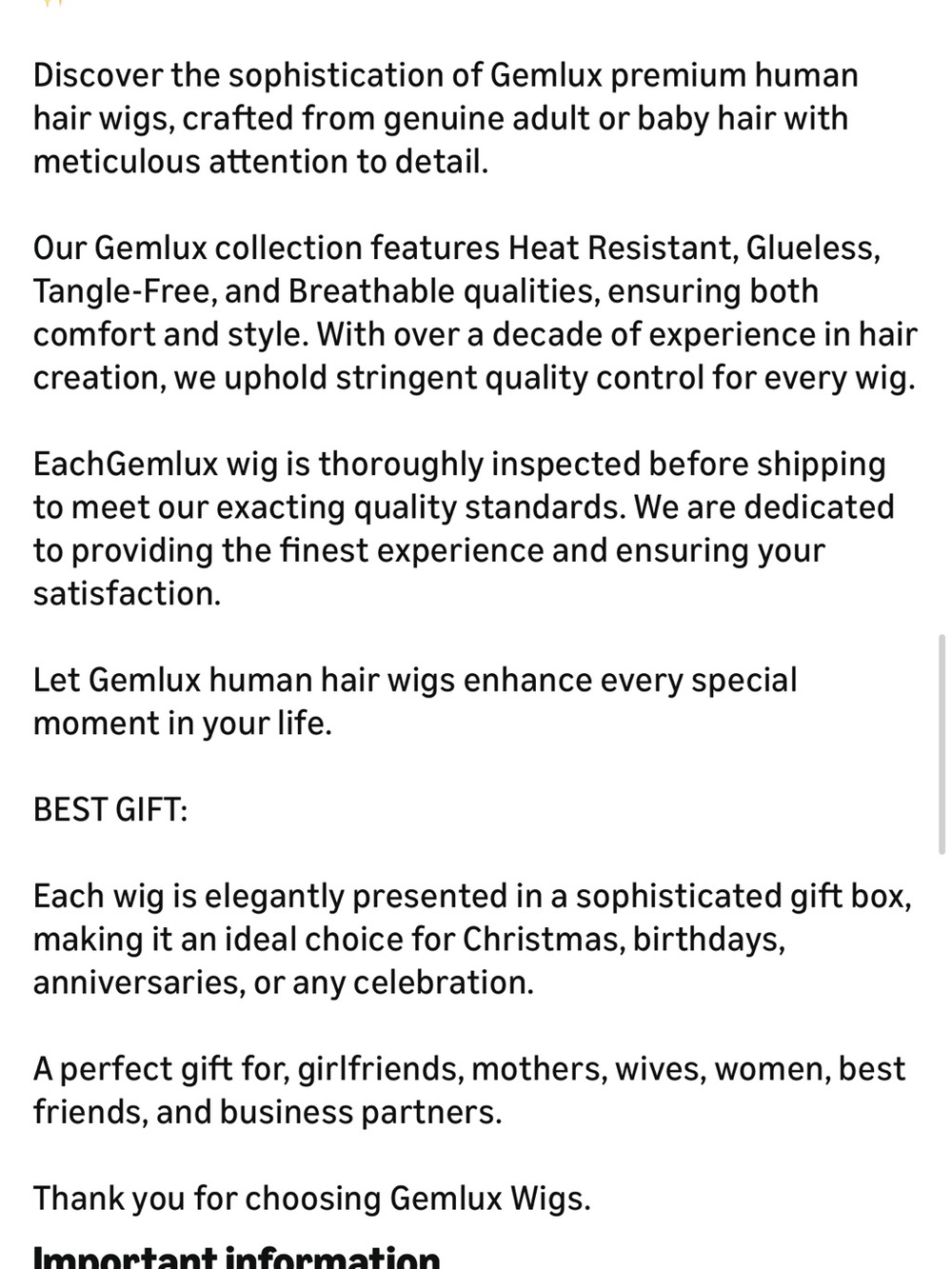 Gemlux Lightweight Human Hair - Picture 15 of 15